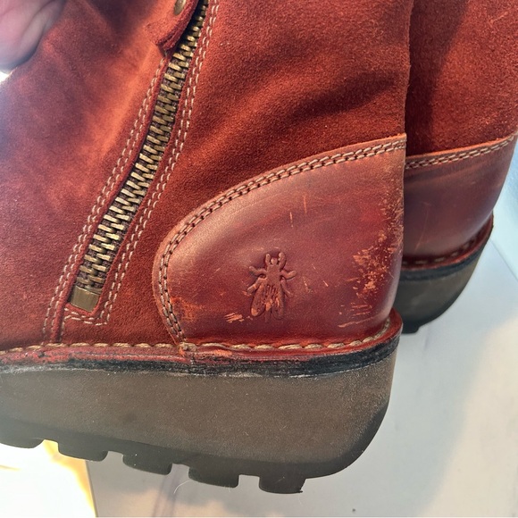 FLY London Mong Suede Zip up Ankle Boots - Picture 4 of 14